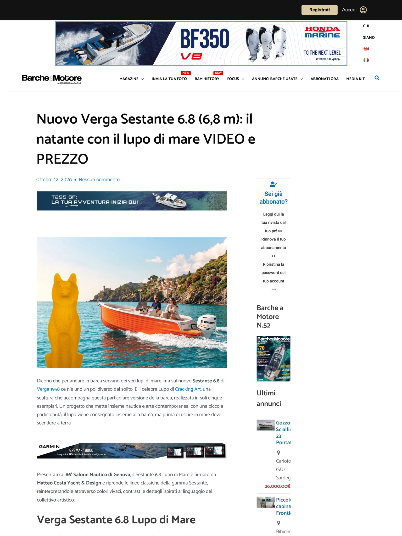 Sestante 6 8 Lupo di Mare Verga 1958 x Cracking Art