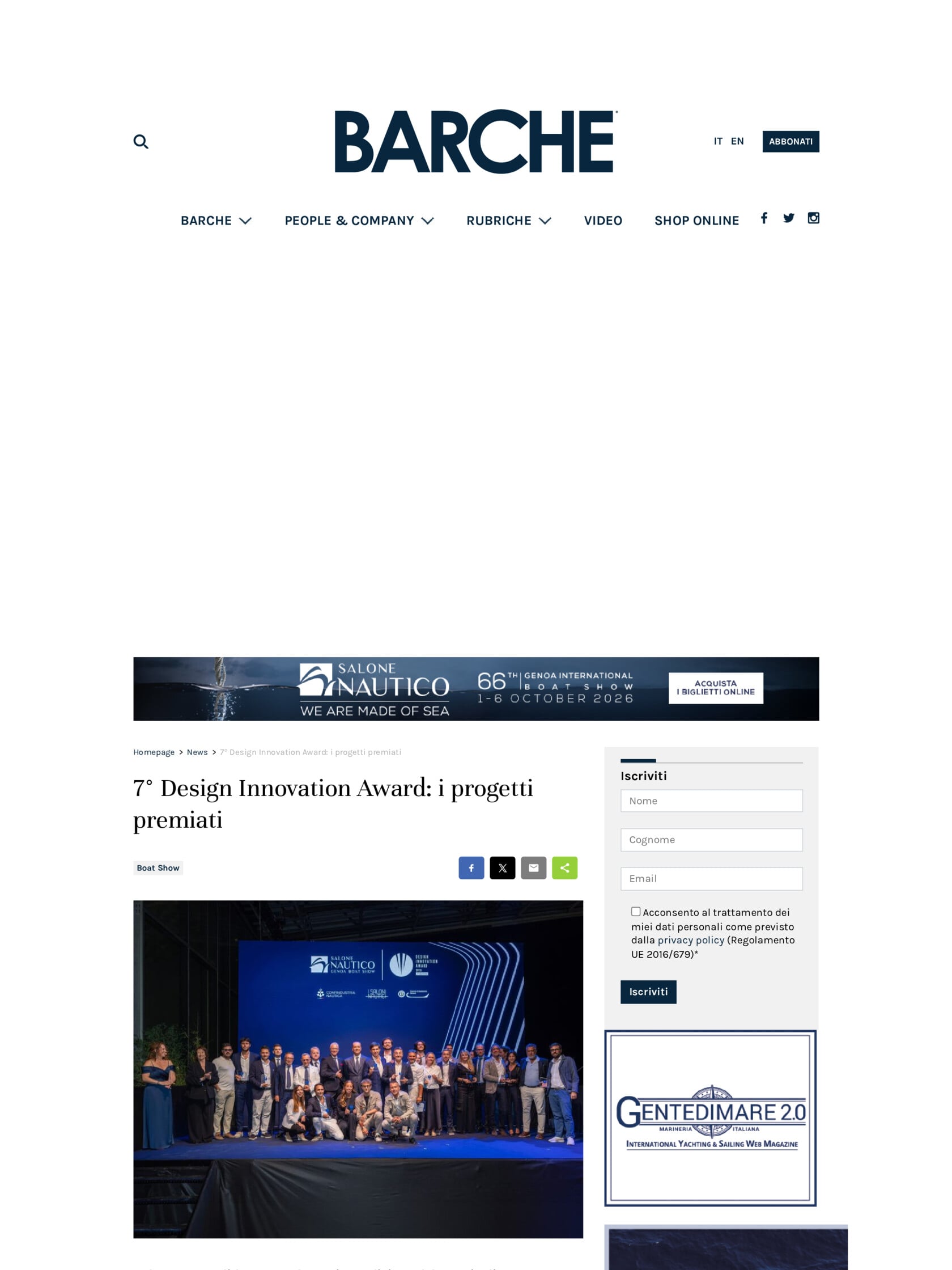 Design Innovation Award Verga 1958