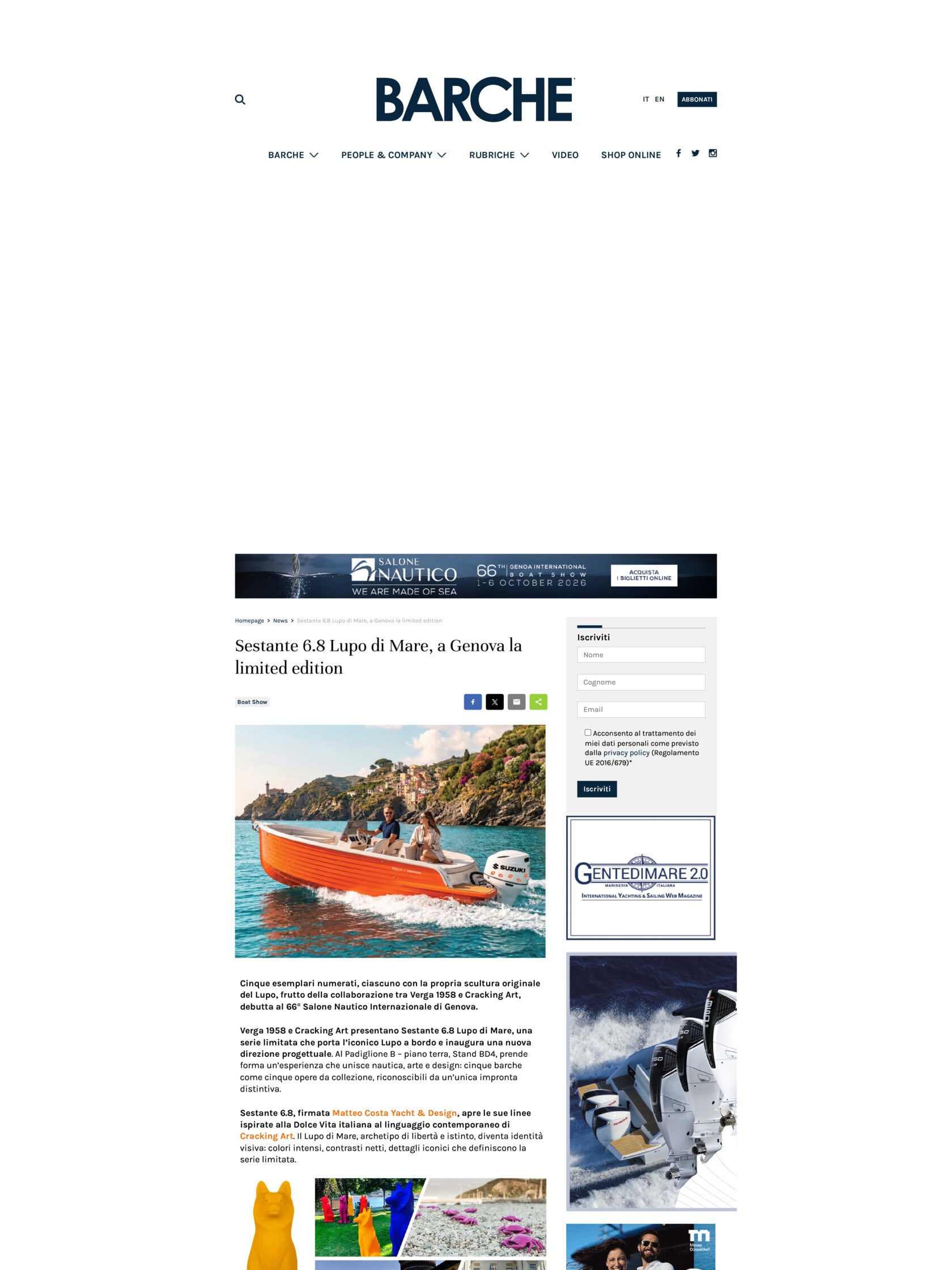 Sestante 6 8 Lupo di Mare Verga 1958 x Cracking Art