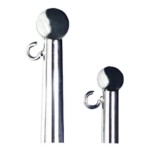Asta per bandiera in inox con pallina - h 61 cm, diam. 2 cm